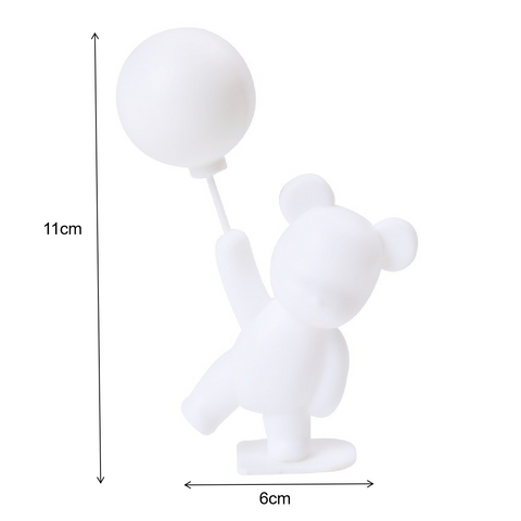 Cake Topper Cake Decoration Teddy Bear - White