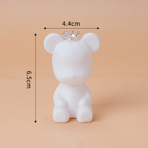 Cake Topper Cake Decoration Teddy Bear with Crown - White