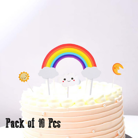 10Pcs Cake Topper Cake Decoration - Rainbow/Cloud