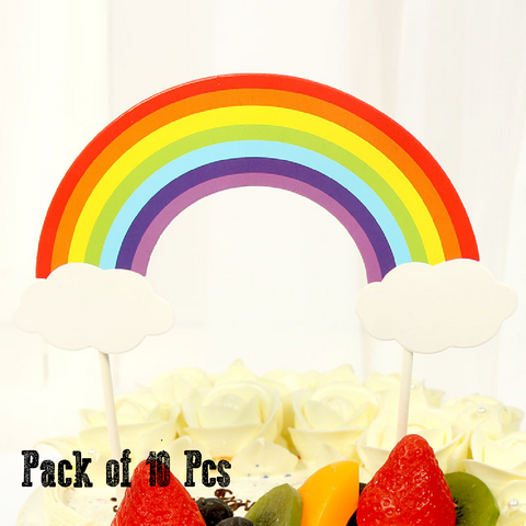 10Pcs Cake Topper Cake Decoration - Rainbow/Cloud