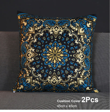Retro Boho Style Cushion Covers 2 pack 45x45cm