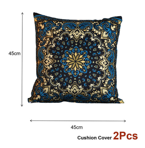Retro Boho Style Cushion Covers 2 pack 45x45cm