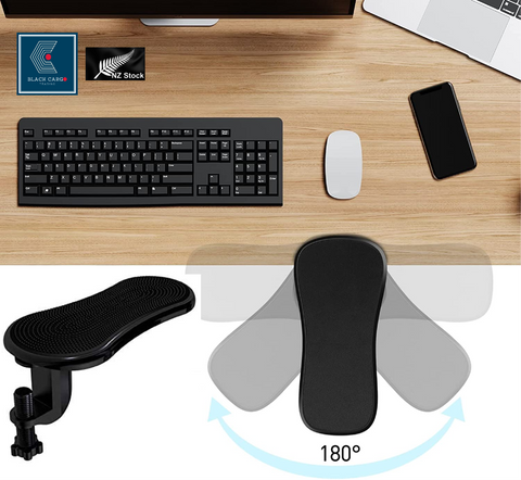 Ergonomic Adjustable Armrest Support Pad Clamp-On Desk Computer Table