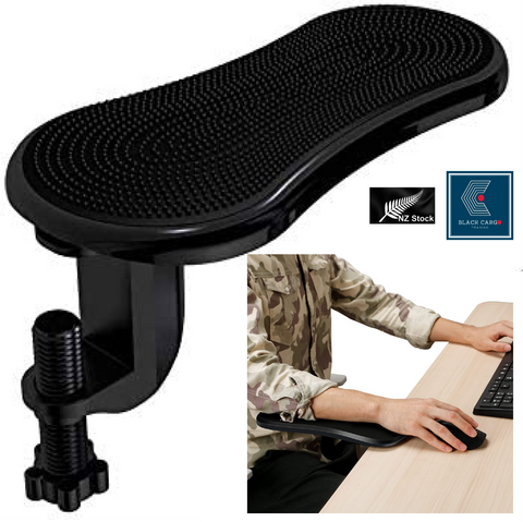 Ergonomic Adjustable Armrest Support Pad Clamp-On Desk Computer Table