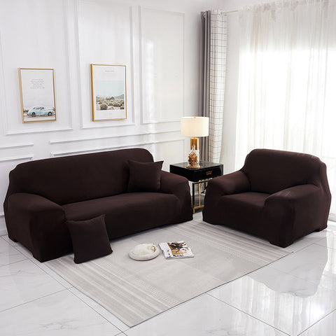 Couch Cover Chocolate Brown Elastic 3 Seater