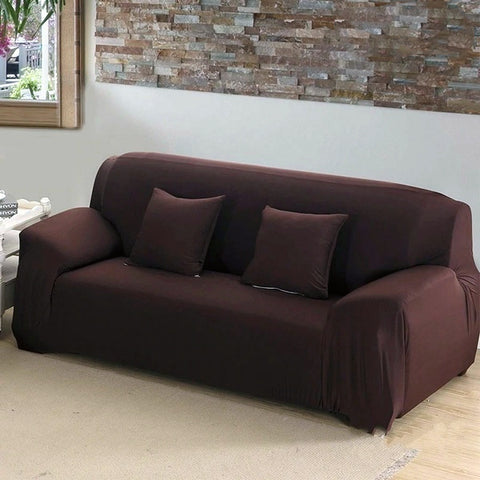 Couch Cover Chocolate Brown Elastic 3 Seater