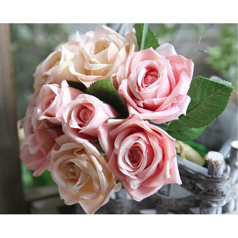 Artificial Silk Flower Bouquet Rose Peony Flowers 9 flowers