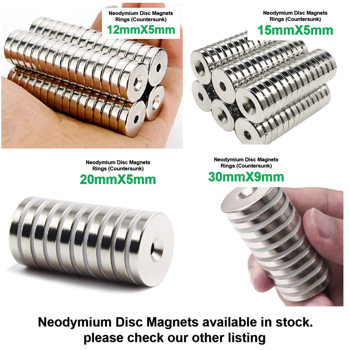 Neodymium Disc Ring Magnet 30mm x 10mm - 2Pcs