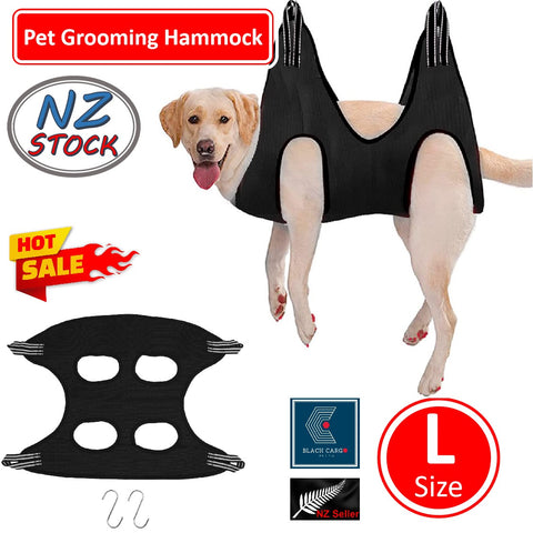 Pet Dog Grooming Hammock Harness Trimming Sling with 2 steel hooks -L Size