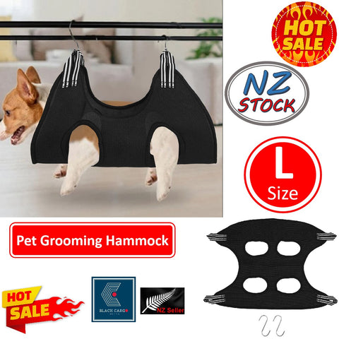 Pet Dog Grooming Hammock Harness Trimming Sling with 2 steel hooks -L Size