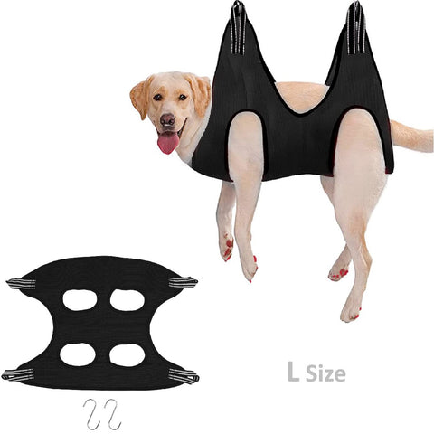 Pet Dog Grooming Hammock Harness Trimming Sling with 2 steel hooks -L Size