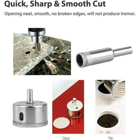 Drill Bits Glass Diamond Hole Saw Stone 6-50mm 30pcs