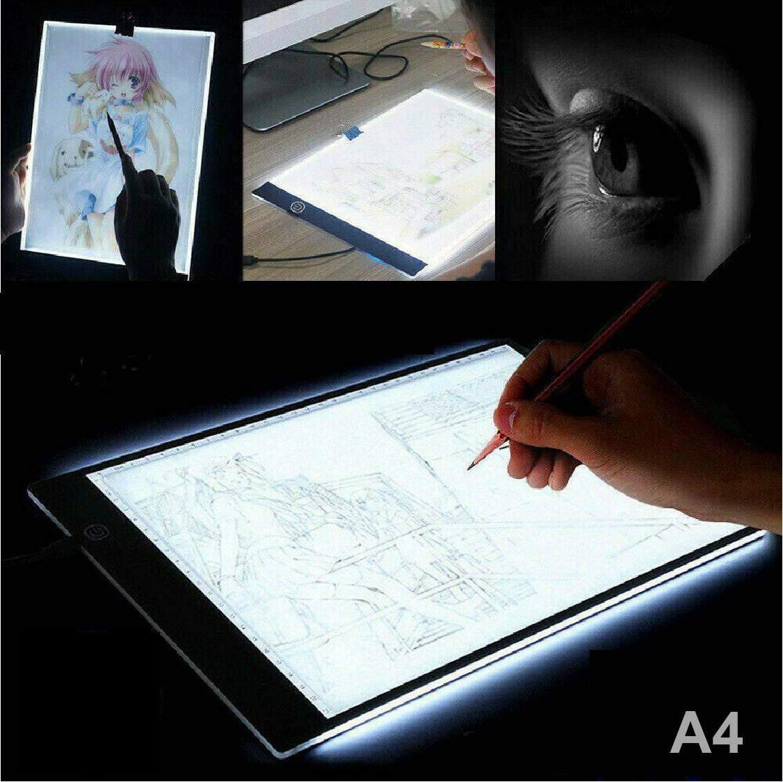 USB Portable A4 LED Copy Board Light Tracing Box Diamond Painting Tatt ...