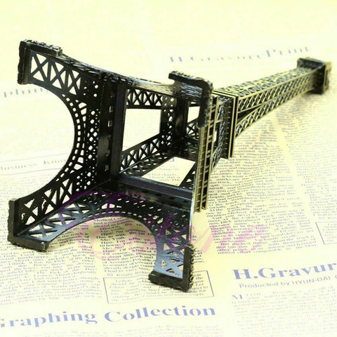 Eiffel Tower Statue Decor Alloy Metal Bronze Tone 25cm