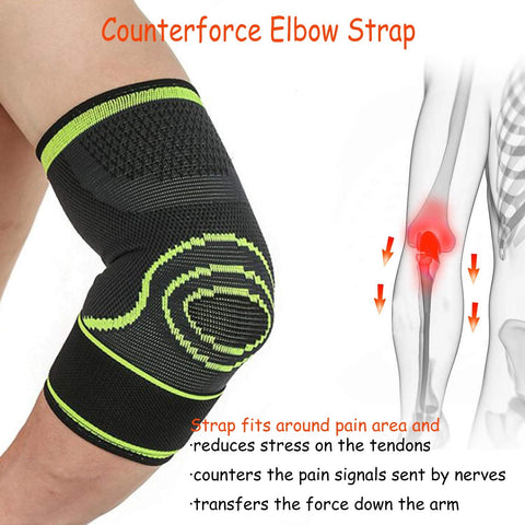 Elbow Brace Compression Sleeve adjustable Strap Tennis Elbow Brace Arm Support-L