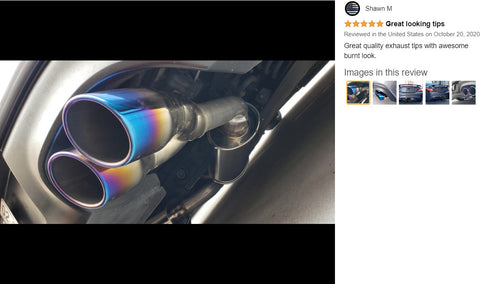 Exhaust Muffler Tip Dual Pipe Universal Chrome Trim Half Colorful