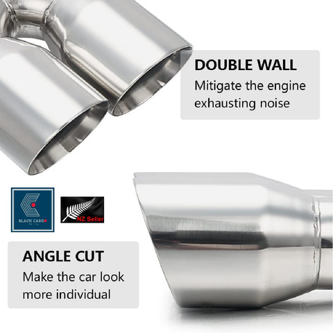 Exhaust Muffler Tip Dual Pipe Universal Chrome Trim Half Colorful
