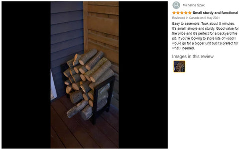 Heavy Duty Steel Firewood Rack Fireplace Log Holder Indoor/Outdoor