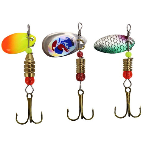 11Pcs Fishing Spinnerbait Bass Trout Salmon Hard Metal Spinner Lures Accessories