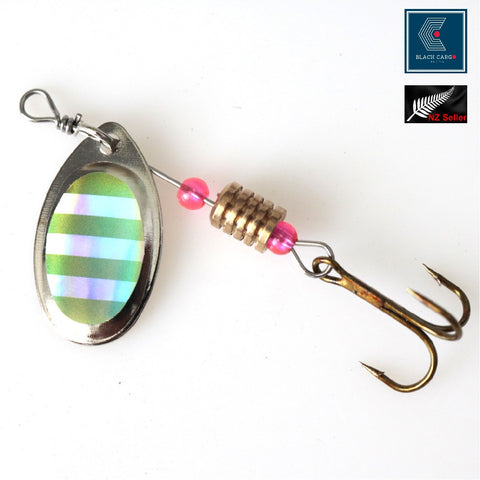 10Pcs Spinner Lures Baits Spoon Mounted Brass Salmon Metal Baits
