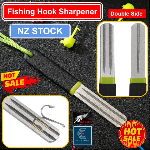 Professional Fishing Treble Hook Jig Heads Inline Single Hook Diamond Sharpener