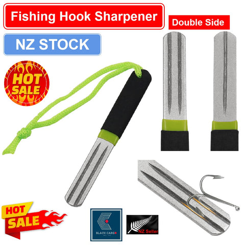 Professional Fishing Treble Hook Jig Heads Inline Single Hook Diamond Sharpener