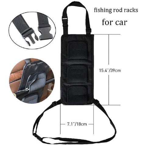 2Pack Car Fishing Rod Holder Adjustable Fishing Pole Holder Belt Straps Rod Rack