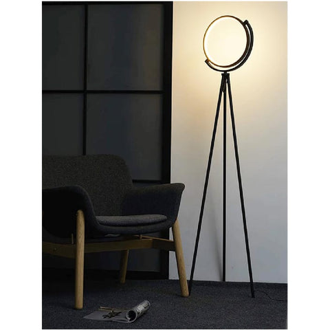 Modern Floor Lamp Rotatable Arc Tall Lamp with Circle Ring LED FloorLamp 3000K