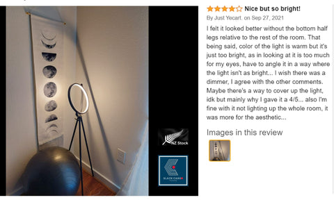 Modern Floor Lamp Rotatable Arc Tall Lamp with Circle Ring LED FloorLamp 3000K