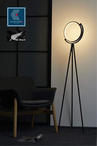 Modern Floor Lamp Rotatable Arc Tall Lamp with Circle Ring LED FloorLamp 3000K