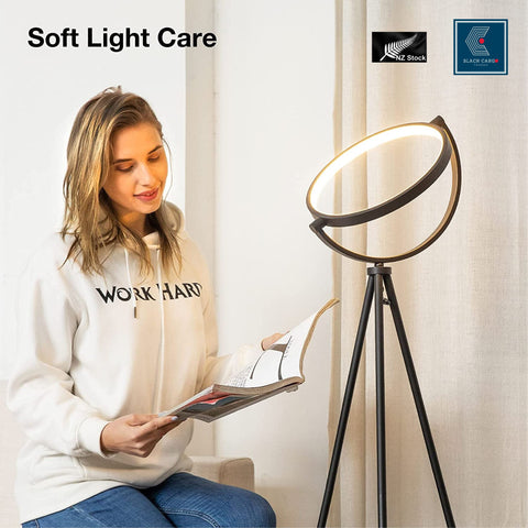 Modern Floor Lamp Rotatable Arc Tall Lamp with Circle Ring LED FloorLamp 3000K