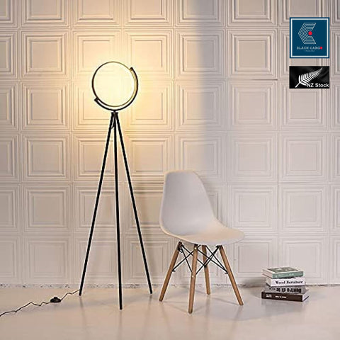 Modern Floor Lamp Rotatable Arc Tall Lamp with Circle Ring LED FloorLamp 3000K