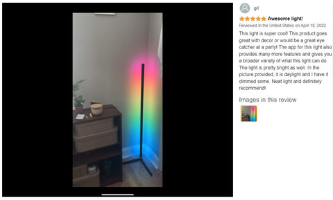 RGB Corner Floor Lamp Color Changing LED Modern Floor Lights with Remote Control