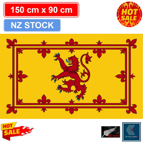 Scotland Rampant Lion Flag 90cm x 150cm Polyester with Brass Grommets