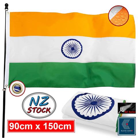 India Flag Indian National Flags 90cmx150cm with Brass Grommets