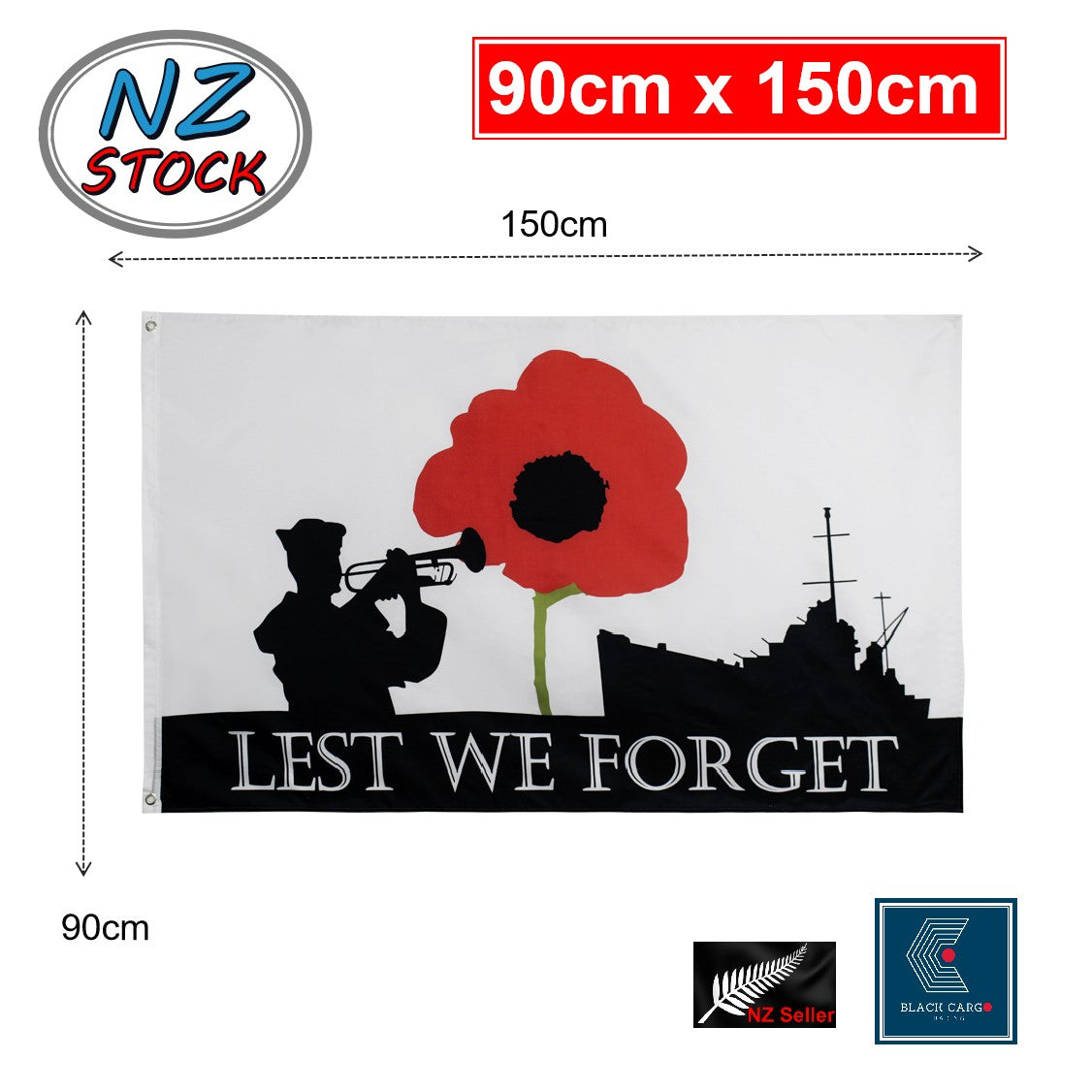 ANZAC Day Flag Poppy Flag - Referdeal