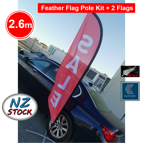 Footpath Sign Sale & Open Feather Flag Kits Signage 2.6 m with 2 flags