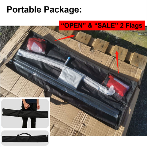 Footpath Sign Sale & Open Feather Flag Kits Signage 2.6 m with 2 flags