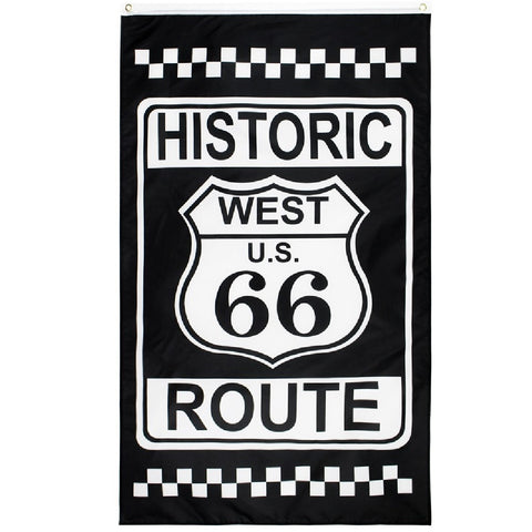 Vintage Historic USA Route 66 Flag Home Bar Poster Wall Decor