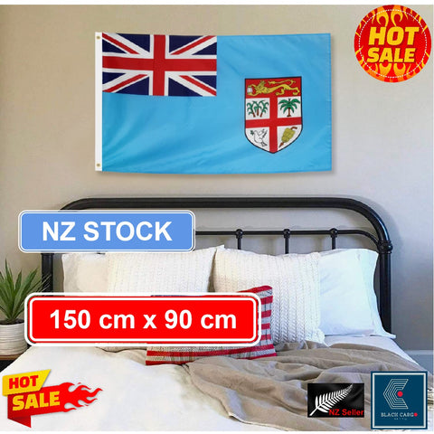 Fiji Flag 90cmx150cm Fijian National Flags with Brass Grommets
