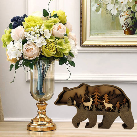 Brown Bear Wood Forest Animal Rustic Wall Art Decor Forest Animal Figurines