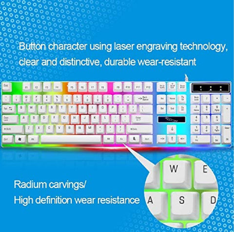 Gaming Keyboard and Mouse G21 Black RGB Color Rainbow LED Backlit 1600 DPI