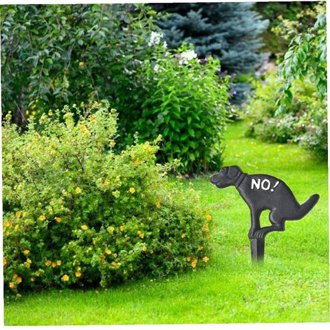 Cast Iron No Dog Poop Yard Sign Keep Dog Off The Grass Garden Decoration