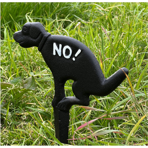 Cast Iron No Dog Poop Yard Sign Keep Dog Off The Grass Garden Decoration