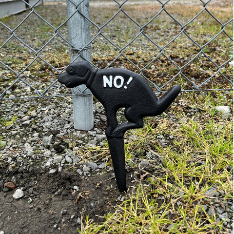 Cast Iron No Dog Poop Yard Sign Keep Dog Off The Grass Garden Decoration