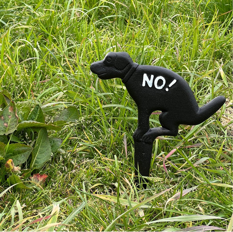 Cast Iron No Dog Poop Yard Sign Keep Dog Off The Grass Garden Decoration