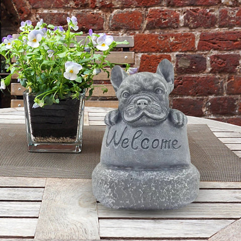 French Bulldog Statue Ornament Outdoor Resin Sculpture Garden Decoration