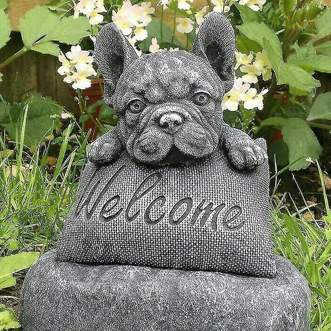 French Bulldog Statue Ornament Outdoor Resin Sculpture Garden Decoration