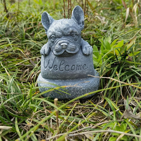 French Bulldog Statue Ornament Outdoor Resin Sculpture Garden Decoration