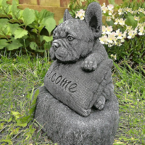 French Bulldog Statue Ornament Outdoor Resin Sculpture Garden Decoration